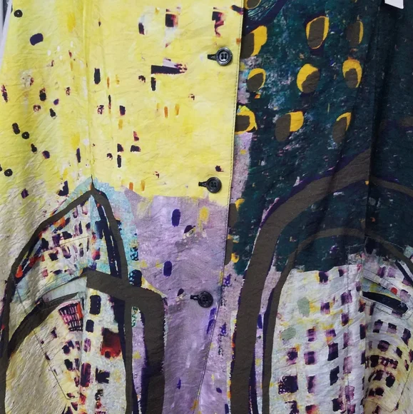 Abstract Yellow and Green Women's Tunic - Picture 8 of 11